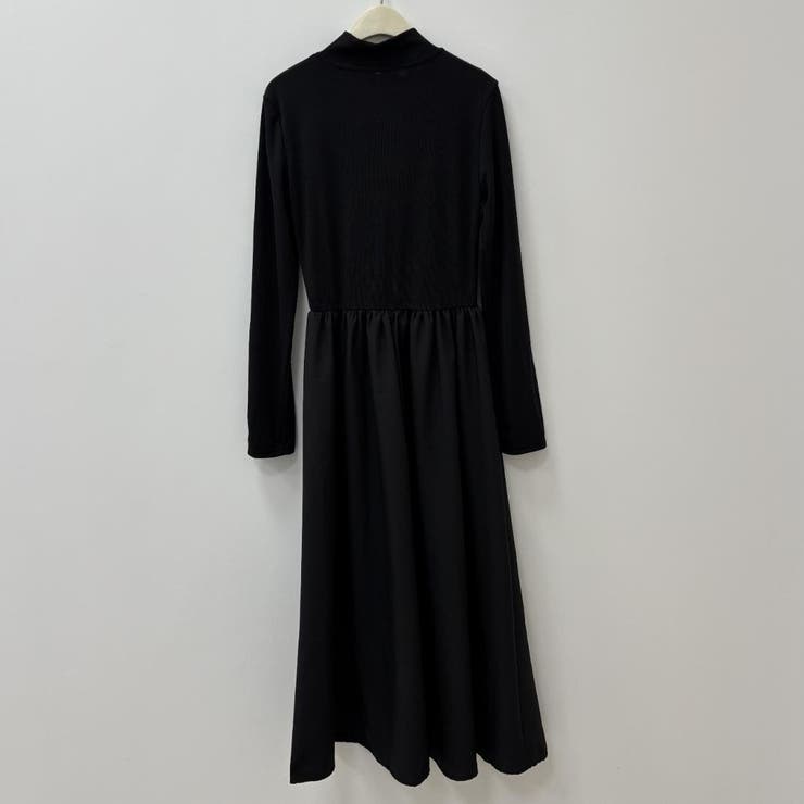 ハーフジップで首元アレンジ可能な長袖ワンピース クルーネック Vネック | maison de LATIR | 詳細画像11 