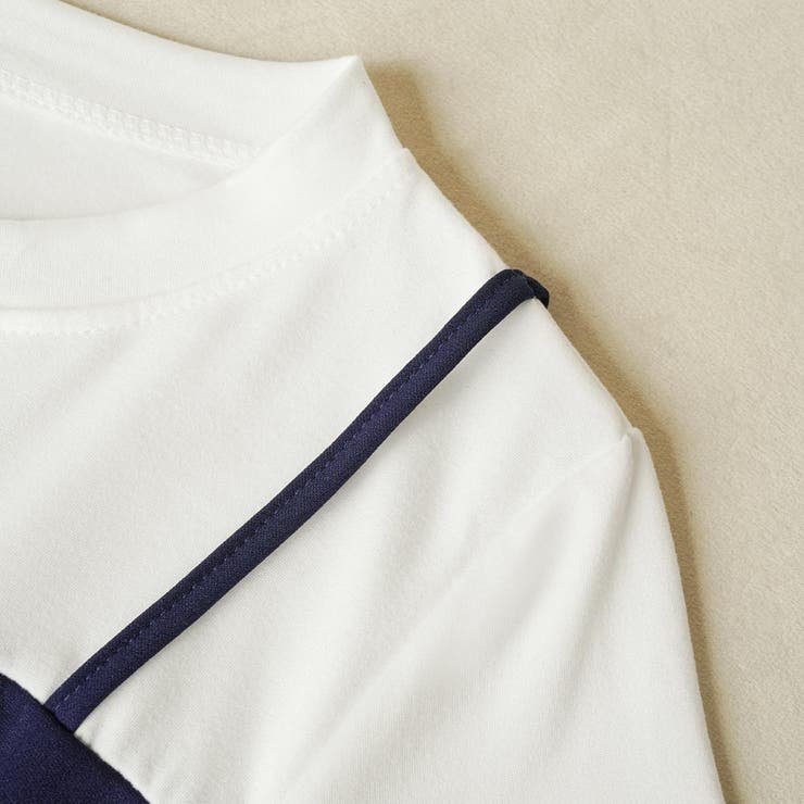 一枚で完成、今っぽレイヤードバイカラーワンピース 配色ティアード レイヤード | maison de LATIR | 詳細画像7 