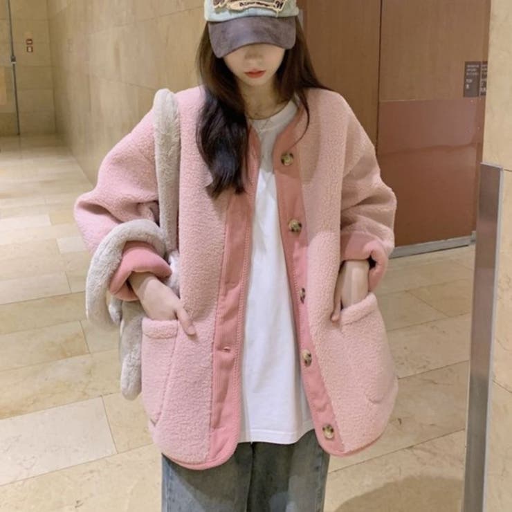 ピンク | 秋冬あったか可愛いボアジャケット アウター コート | maison de LATIR