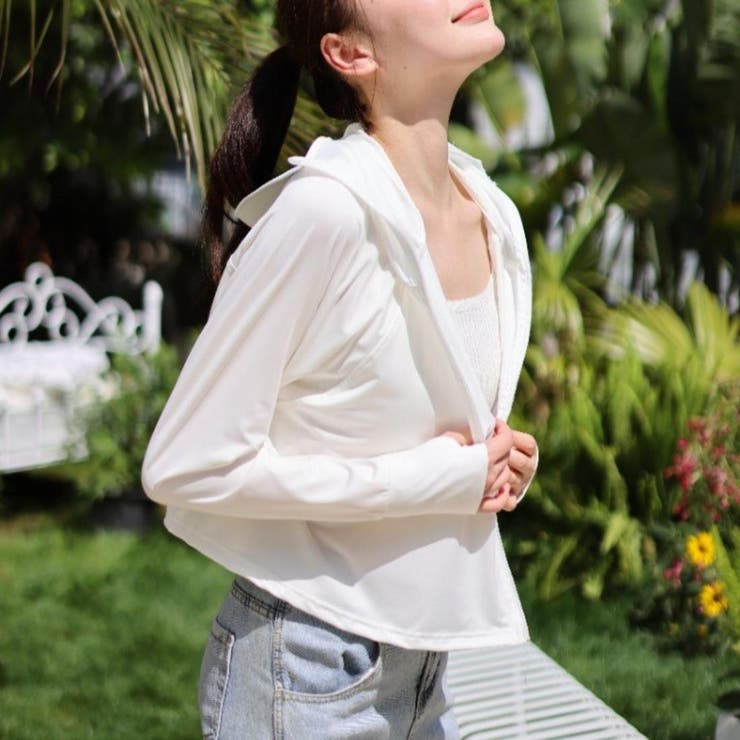 ホワイト | 日焼け対策パーカー パーカー 紫外線 | maison de LATIR