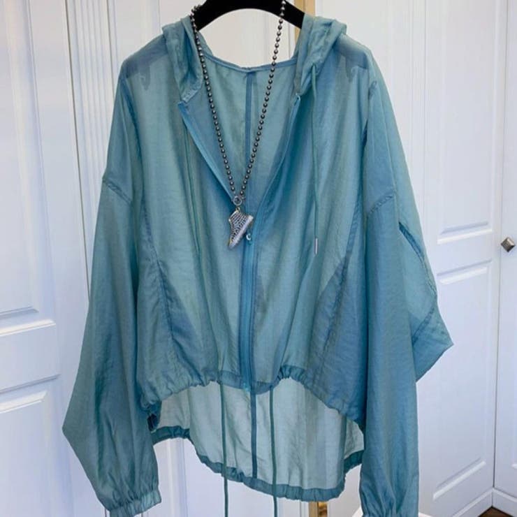 ブルー | ふんわり涼しい長袖シアーブルゾン | maison de LATIR