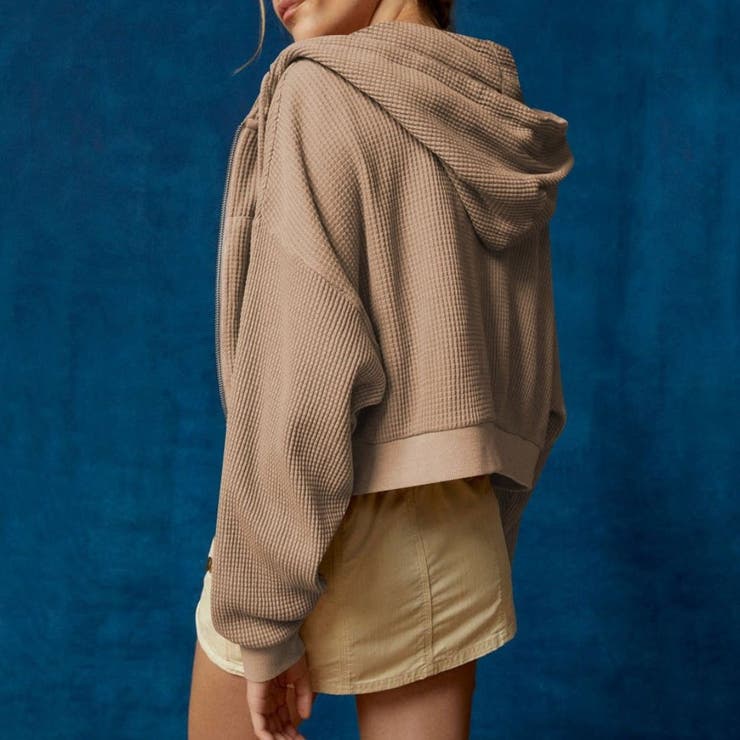 ゆるっとラフな万能ショートジップパーカー ジップパーカー フルジップ | maison de LATIR | 詳細画像7 