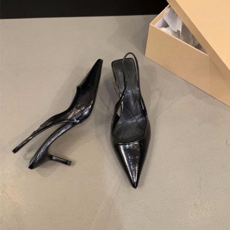 オフィスシーンにおすすめ！バックストラップ7cmヒールパンプス ポインテッドトゥ… | maison de LATIR | 詳細画像7 