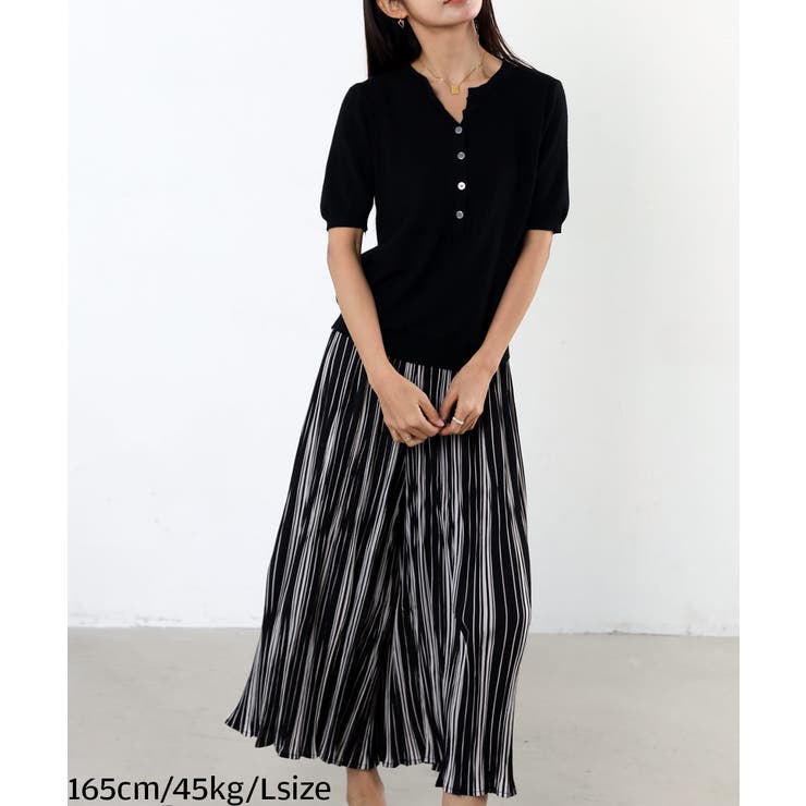 マルチストライプリラックスパンツシフォンガウチョパンツプリーツワイドパンツスカンツロングパンツガウチョパンツマキシrレディースパンツ楽チンママコーデ