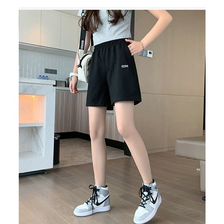 コットンハーフパンツウエストゴムイージーパンツハーフパンツ短パンジャージスウェットスエットゆったりパンツ大きめリラックスウエアルームウエア