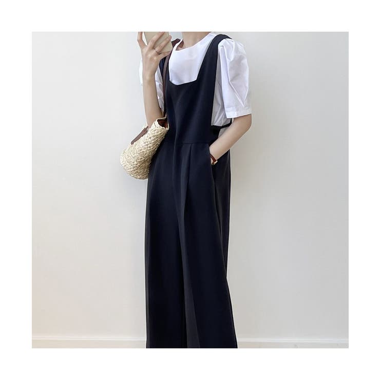 ワイドレッグオーバーオール オールインワン サロペット 秋