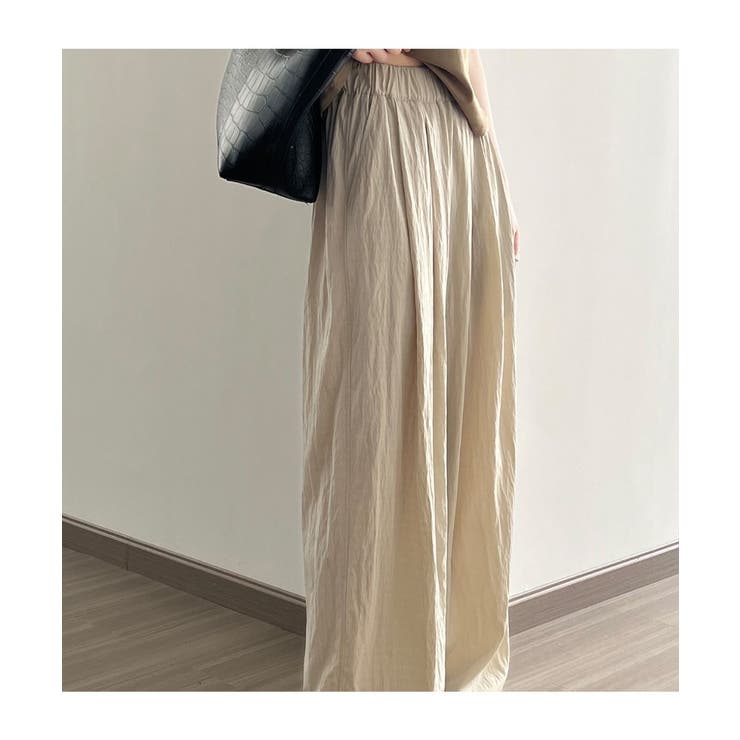 ゆったりシルエットでこなれ感たっぷりのドレープワイドパンツ 秋 涼しい | maison de LATIR | 詳細画像3 