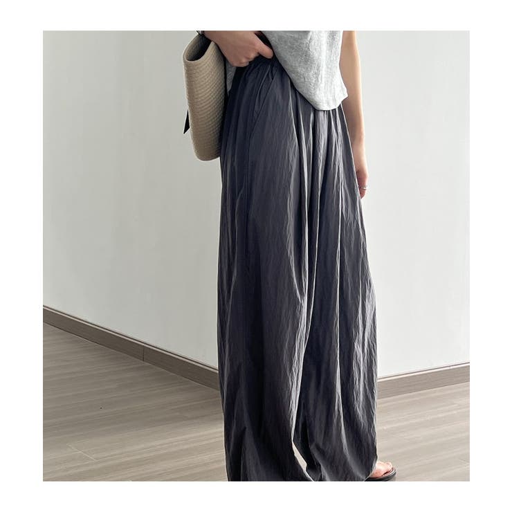 ゆったりシルエットでこなれ感たっぷりのドレープワイドパンツ 秋 涼しい | maison de LATIR | 詳細画像7 