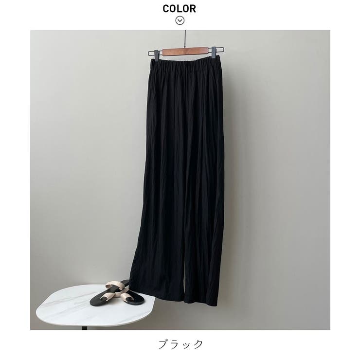 ゆったりシルエットでこなれ感たっぷりのドレープワイドパンツ 秋 涼しい | maison de LATIR | 詳細画像14 