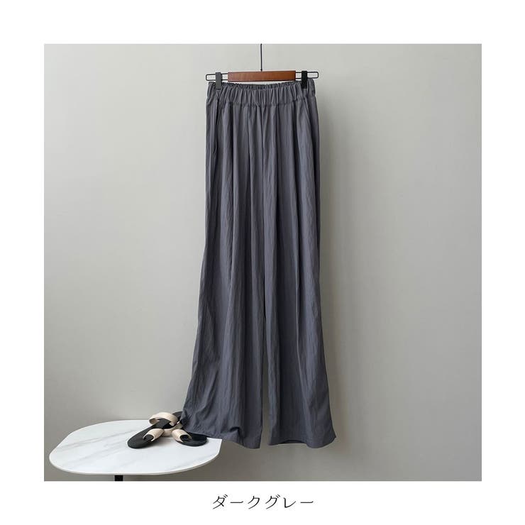 ゆったりシルエットでこなれ感たっぷりのドレープワイドパンツ 秋 涼しい | maison de LATIR | 詳細画像17 