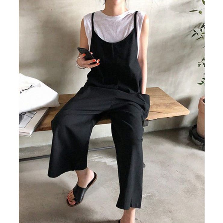 トレンド感のある大人なオールインワンワイドサロペット カジュアル 韓国 | maison de LATIR | 詳細画像4 