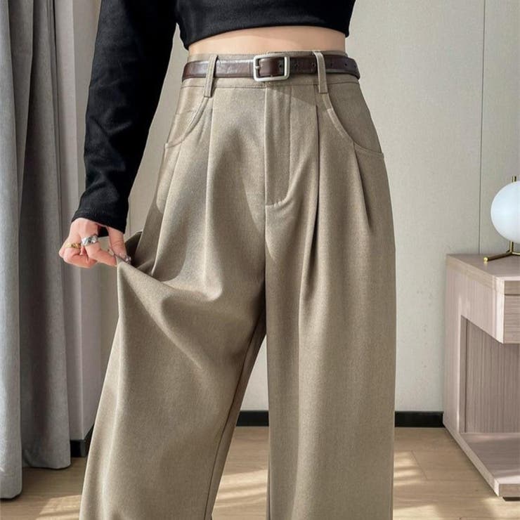 脚長効果が嬉しい美シルエットなハイウエストワイドパンツ 美脚 脚長 | maison de LATIR | 詳細画像5 