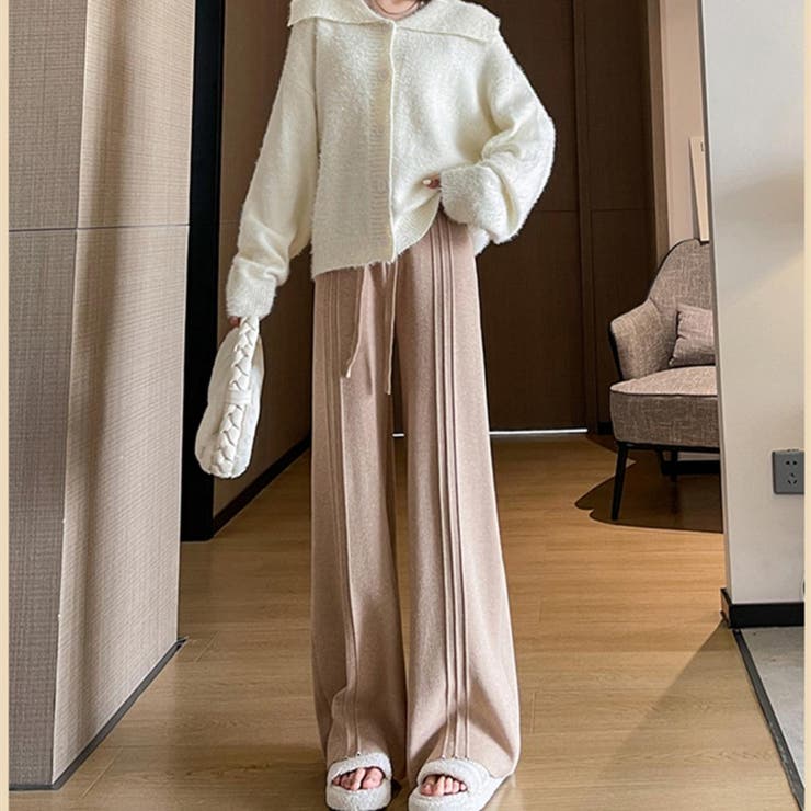 ハイウエストニットパンツ ニット パンツ[品番：MSDL0003183