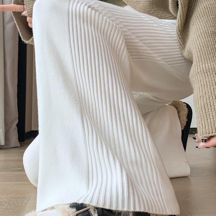 ゆるっとニットワイドパンツ ワイドパンツ ニット[品番
