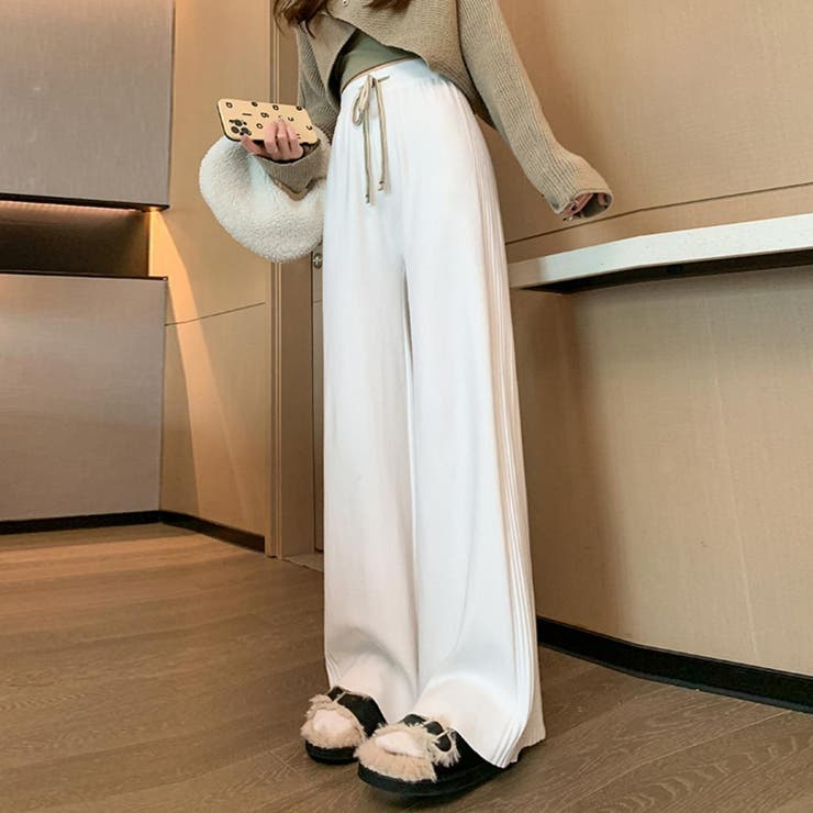 ゆるっとニットワイドパンツ ワイドパンツ ニット[品番