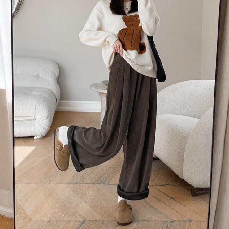 大人気新品  今っぽい大人カジュアルコーデに欠かせないワイドパンツ ボトム パンツ