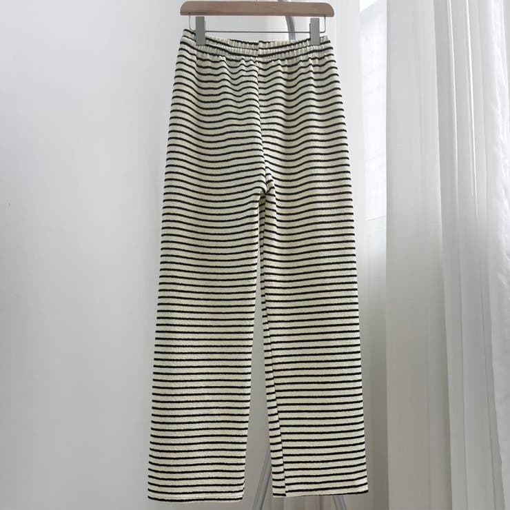 タオル生地でリラクシーなボーダーワイドパンツ ボトム ボーダー柄 | maison de LATIR | 詳細画像10 