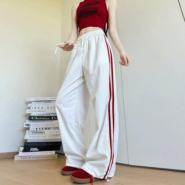 旬スポーツミックススタイルに仕上がるラインパンツ ボトムス フルレングス | maison de LATIR | 詳細画像2 