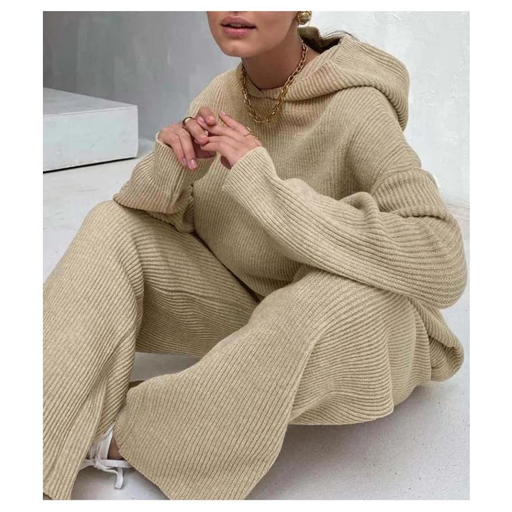 美品✨ハロッズ しっとりなめらか暖かい カシミヤセットアップ でっかく 