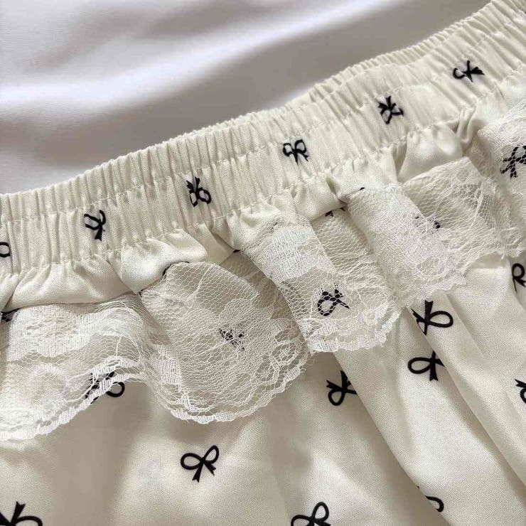 ゆるっと楽ちん、フェミニンなリボン柄パンツ。ルームウェア レディース パジャマ | maison de LATIR | 詳細画像8 
