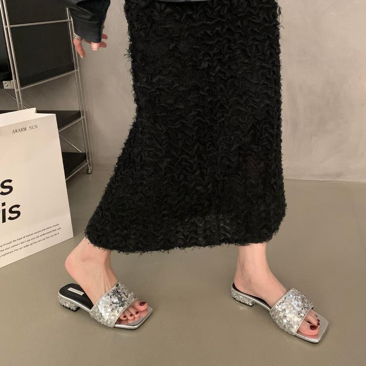 手軽に履ける長時間のお出かけも疲れにくいスパンコールサンダル シャイニー 輝き | maison de LATIR | 詳細画像8 