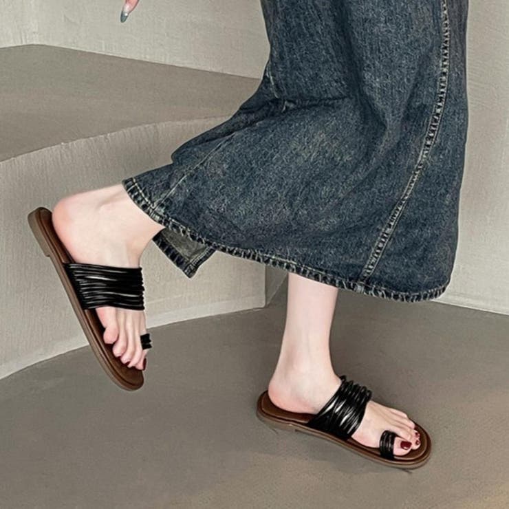 おしゃれで歩きやすいサムリングサンダル 太ヒール 2cm | maison de LATIR | 詳細画像7 