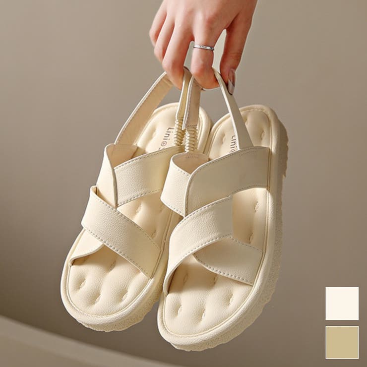 ふんわり履き心地いいクロスサンダル フラット 2 | maison de LATIR | 詳細画像1 