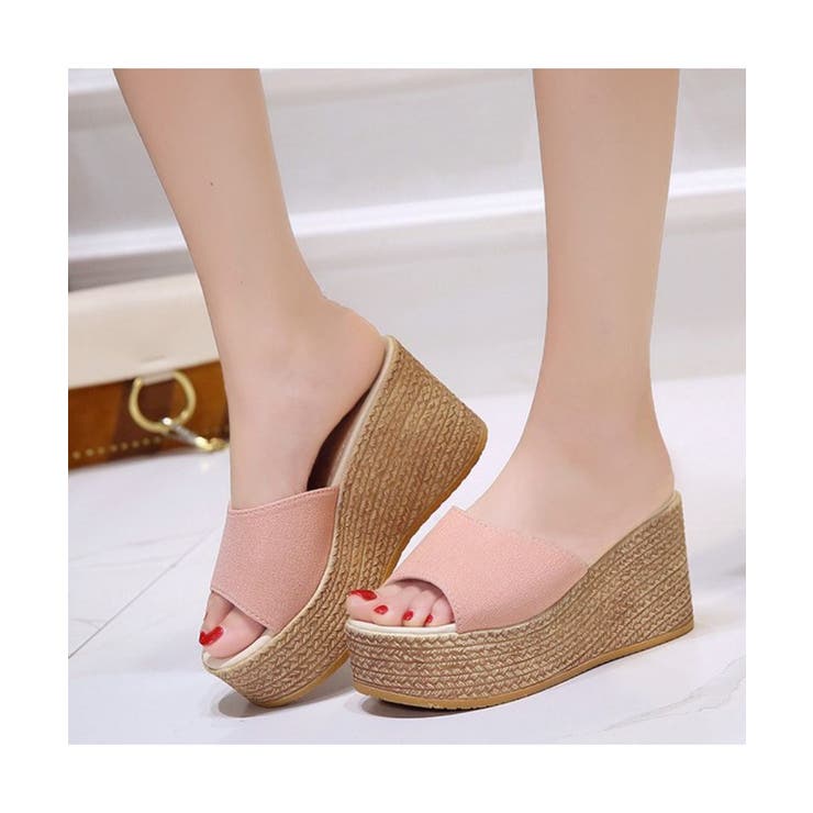 シンプルで合わせやすい厚底オープントゥサンダル カジュアル 無地 | maison de LATIR | 詳細画像6 