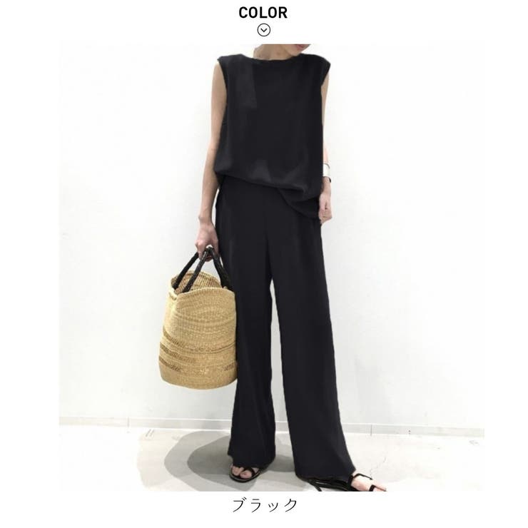 シンプルなデザインがセットアップ ノースリーブ ワイドパンツ | maison de LATIR | 詳細画像25 