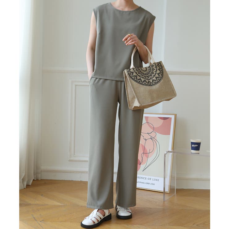 シンプルなデザインがセットアップ ノースリーブ ワイドパンツ | maison de LATIR | 詳細画像13 