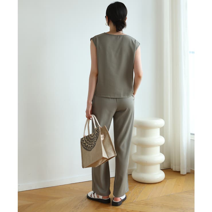 シンプルなデザインがセットアップ ノースリーブ ワイドパンツ | maison de LATIR | 詳細画像15 