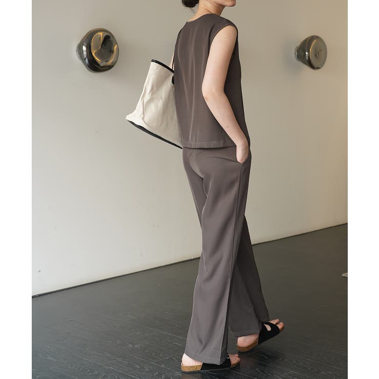 シンプルなデザインがセットアップ ノースリーブ ワイドパンツ | maison de LATIR | 詳細画像10 