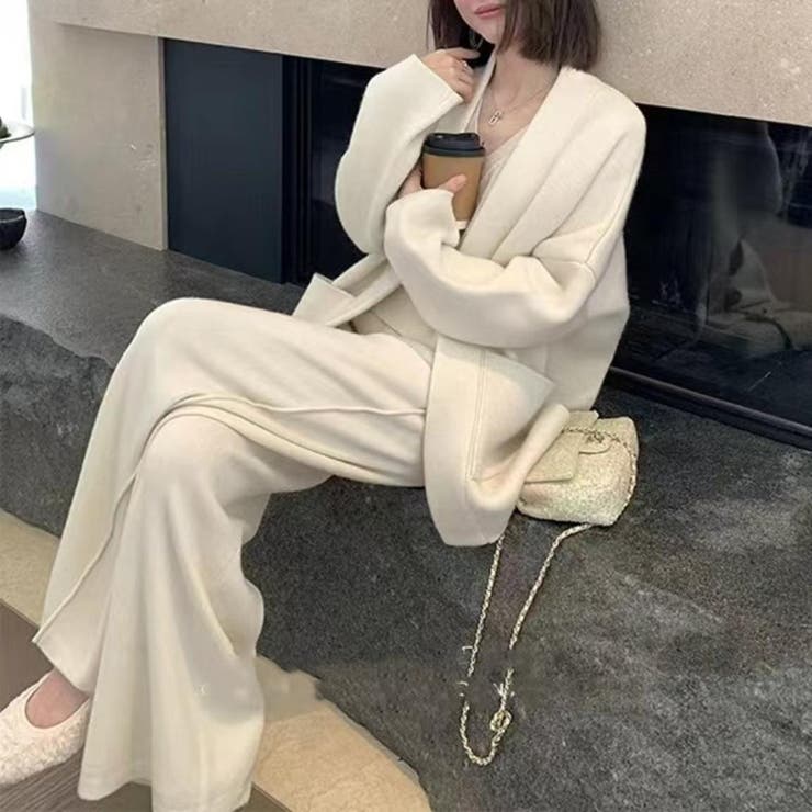 フルコーデ完成！トップス&パンツ&カーディガンの3点セットアップ 秋 | maison de LATIR | 詳細画像3 