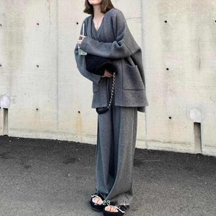 フルコーデ完成！トップス&パンツ&カーディガンの3点セットアップ 秋 | maison de LATIR | 詳細画像4 