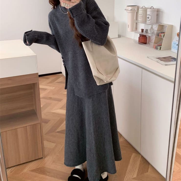 【セットアップ】長袖ニットトップス&フレアロングスカート トップス ニット | maison de LATIR | 詳細画像3 