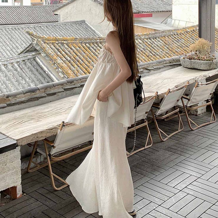 幅広いスタイリングが楽しめるキャミソール&ワイドパンツ トップス キャミワンピー… | maison de LATIR | 詳細画像4 