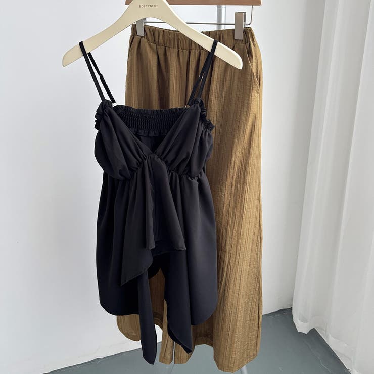 幅広いスタイリングが楽しめるキャミソール&ワイドパンツ トップス キャミワンピー… | maison de LATIR | 詳細画像6 