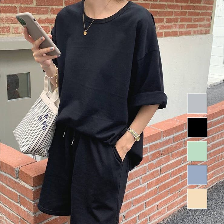 これ1つで大人カジュアルが叶う！カットソーサマーセットアップ シンプル 無地 | maison de LATIR | 詳細画像1 