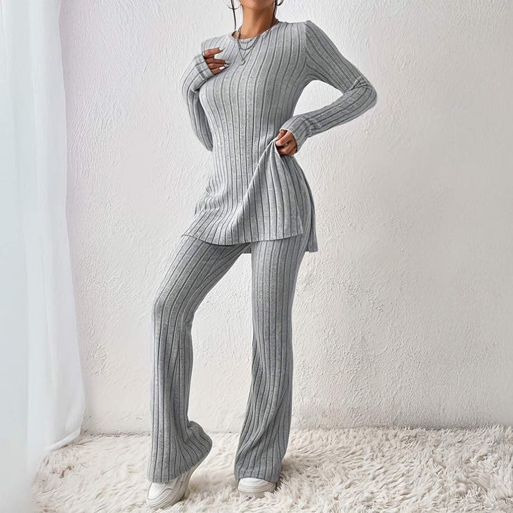 リラックス感と旬の着こなしリブニットセットアップ トップス 長袖 | maison de LATIR | 詳細画像13 