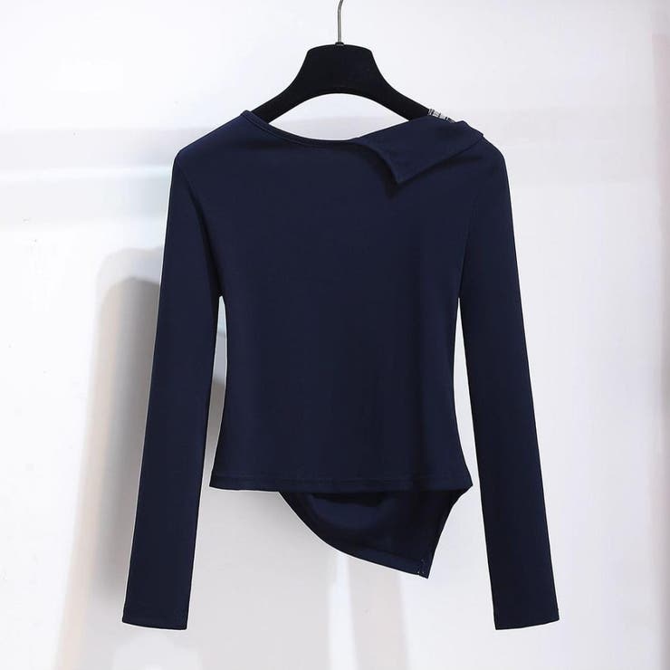 一枚で完成アシメトップス&チェック柄ロングドレープスカート アンサンブル オフィス | maison de LATIR | 詳細画像15 