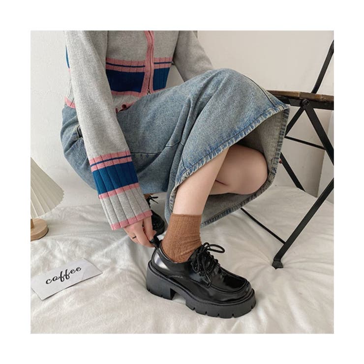 カジュアル可愛い厚底レースアップシューズ きれい目 カジュアル | maison de LATIR | 詳細画像4 