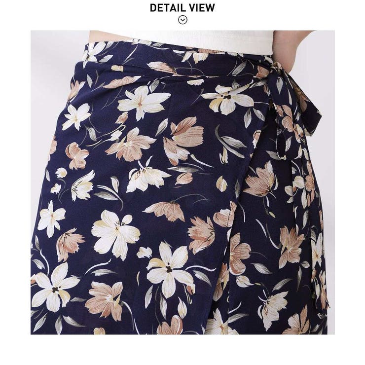 美品✨　45rpm 花柄　ラップスカート　巻きスカート　ロング　コットン　2 美品✨ 45rpm 花柄 ラップスカート 巻きスカート ロング