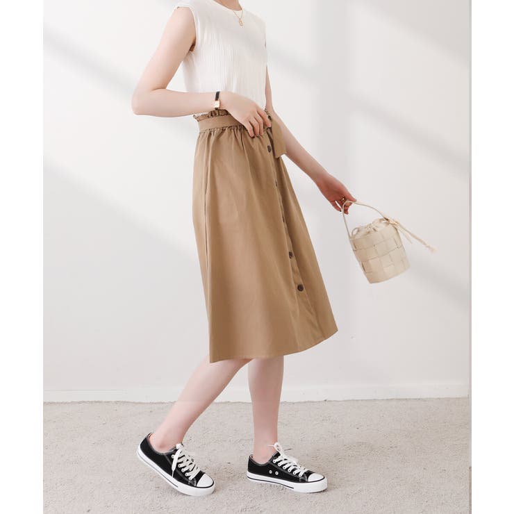 【美品】COEL フロントボタンバルーンスカート シャイニーバルーンスカート