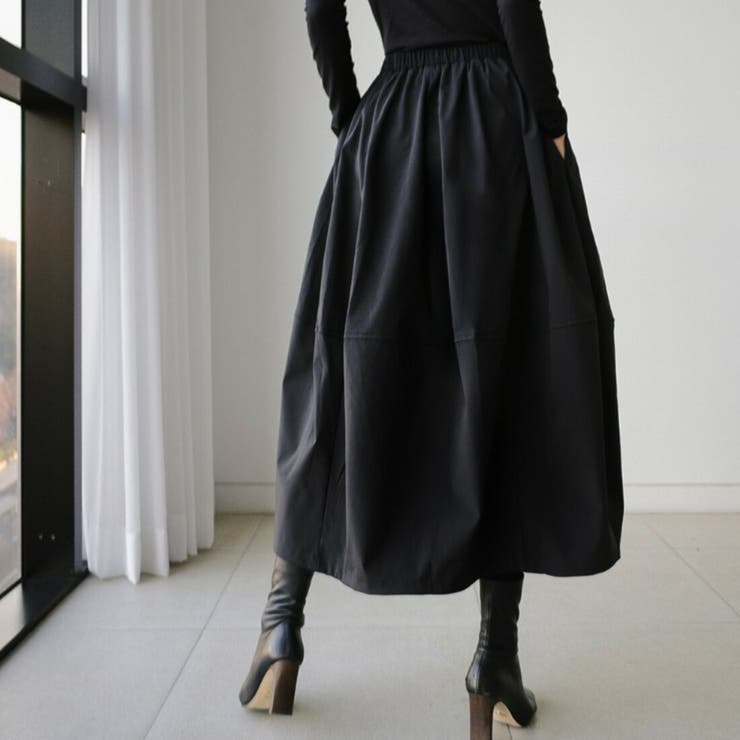 おしゃれなデザインが魅力のロング丈スカート ボトム ウエストゴム | maison de LATIR | 詳細画像4 