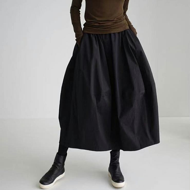 おしゃれなデザインが魅力のロング丈スカート ボトム ウエストゴム | maison de LATIR | 詳細画像5 