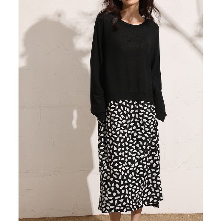 １枚でコーディネート完成。レイヤード風ドッキングワンピース 韓国ファッション 冬 | maison de LATIR | 詳細画像4 