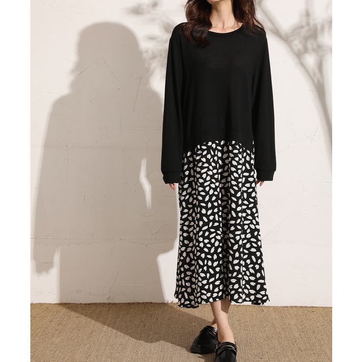 １枚でコーディネート完成。レイヤード風ドッキングワンピース 韓国ファッション 冬 | maison de LATIR | 詳細画像7 