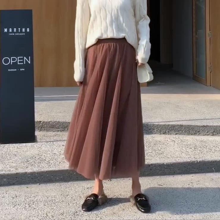 ふわっと華やかチュールロングスカート ロング丈 マキシスカート | maison de LATIR | 詳細画像3 