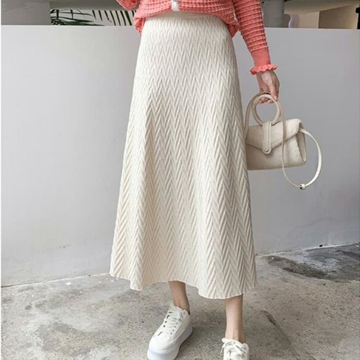 ホワイト | ハイウエストニットロングスカート スカート ロングスカート | maison de LATIR