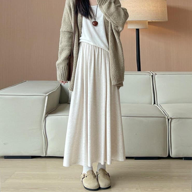 maison de R メゾンドアール とろみバイヤススカート ロング 広がるラインが魅力的なロング丈スカート ボトムス フレア